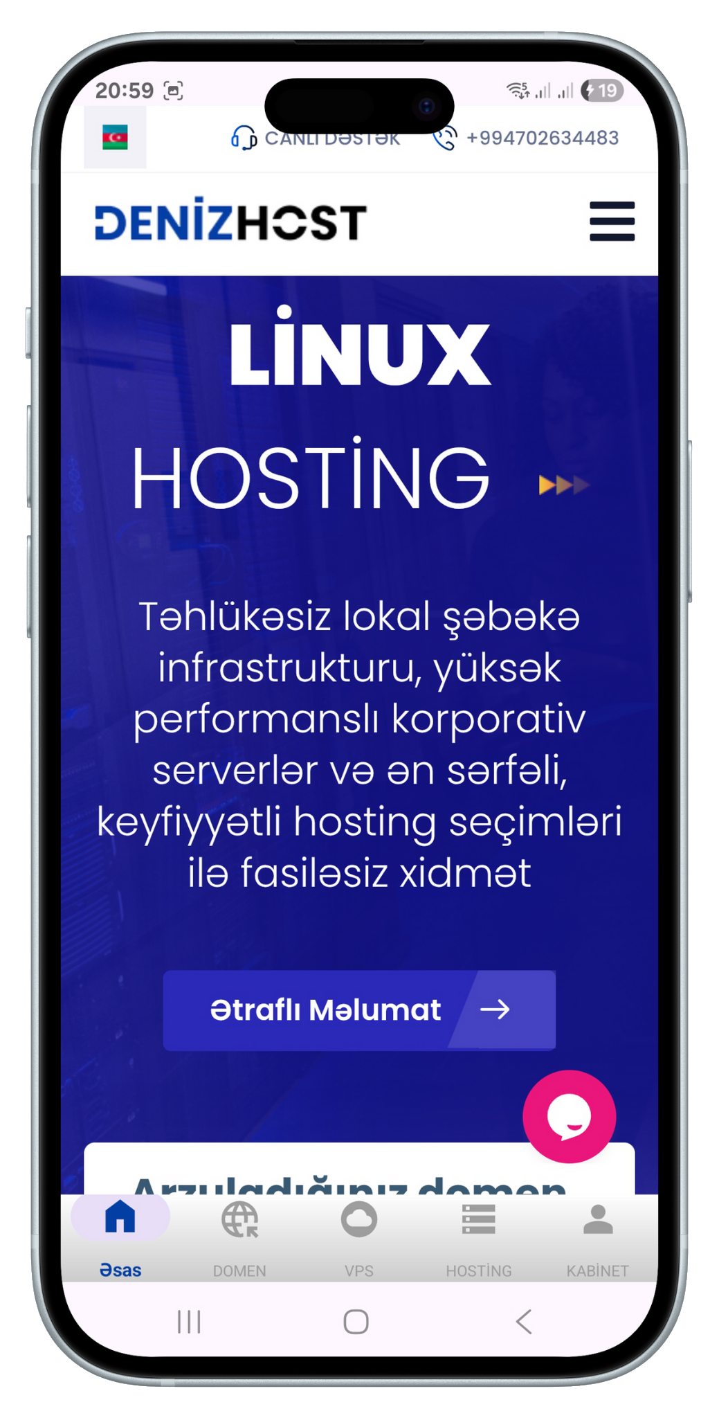 Mobil tətbiq ekranı